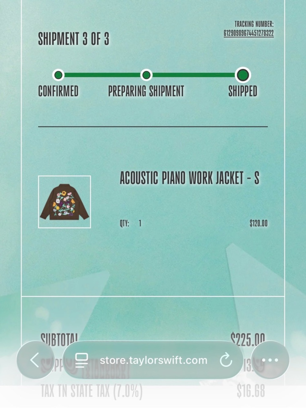 Taylor Swift acoustic piano work jacket - Picture 6 of 6
